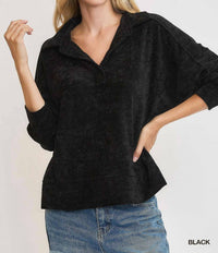 Umgee - Loose Fit Chenille Sweatshirt