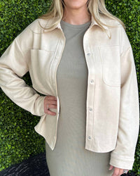 Wishlist - Suede Button Down Shacket