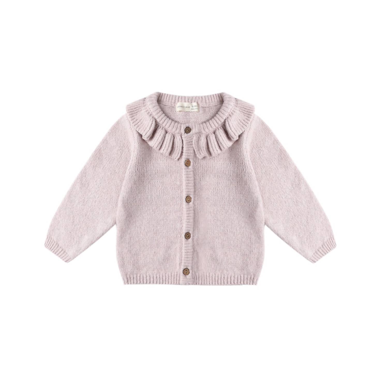 Quincy Mae - Girl's Ruffle Collar Cardigan