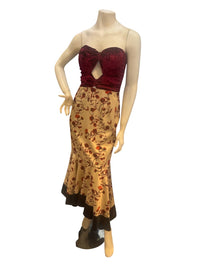 La Pateau - Strapless Floral Satin Dress