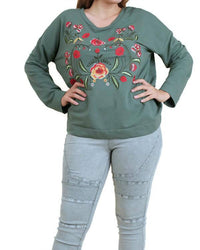 Umgee - Embroidered French Terry Tunic - Plus