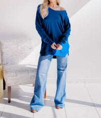 Sweet Lovely By Jen - Knit V Neck Sweater