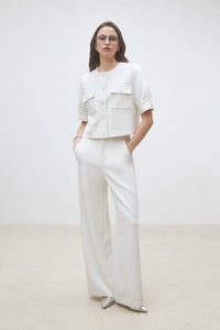 Suncoo - Dune Cropped Button-front Top