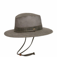 PISTIL Men's Colton Sun Hat in olive green - men's hat - detail view