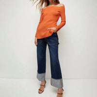 Veronica Beard - Derick Ribbed Off-shoulder Pullover Tee