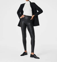 Spanx Faux Leather Leggings in black 3 - women's pants - detail view