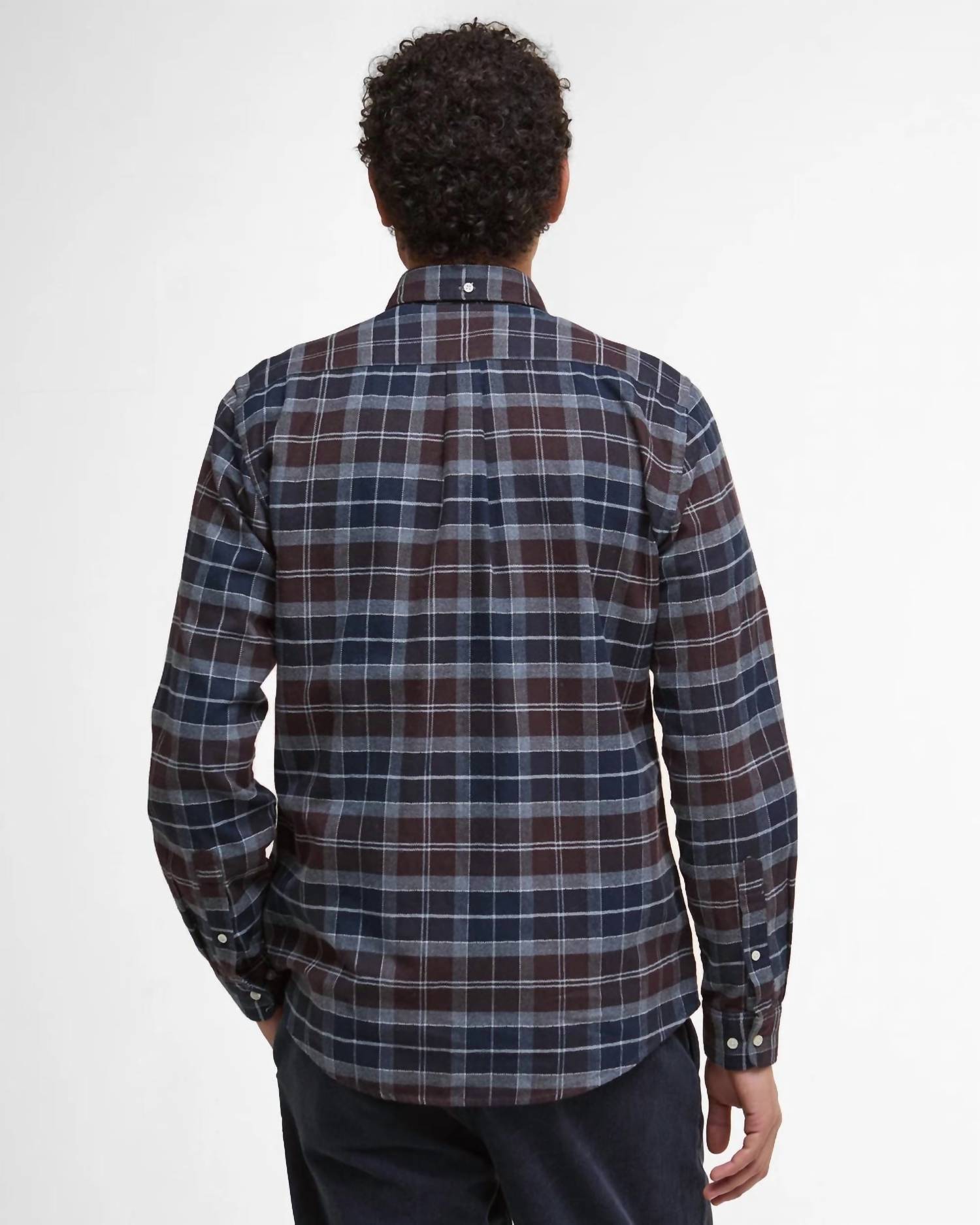 Barbour Kyeloch Tailored Shirt in midnight oak tartan - women's shirt - detail view