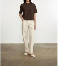 Enza Costa Short Sleeve Supima Structured Tee in coffee bean - women's t-shirt