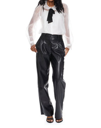 LUCY PARIS Garance Button Down Blouse in white - women's blouse