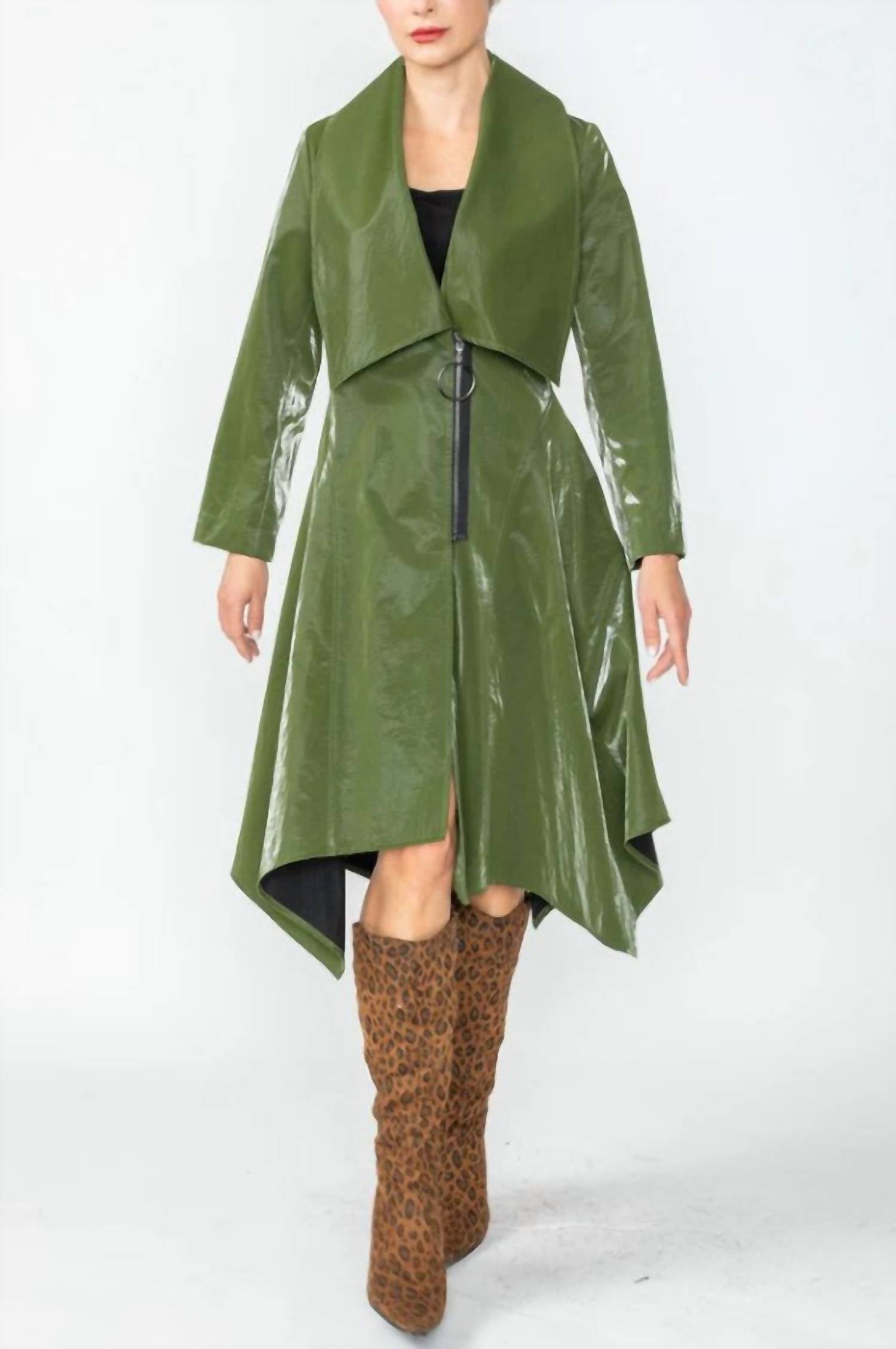 Ic Collection - Liquid Shiny Trench Coat
