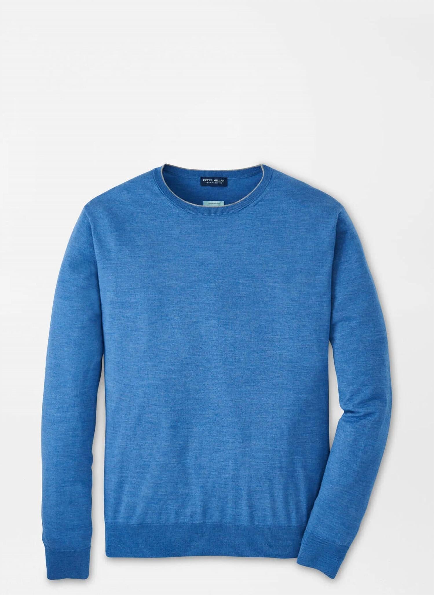 PETER MILLAR Excursionist Flex Crew Neck Sweater in lunar blue - men's sweater - view 4