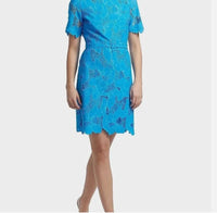 ELIE TAHARI Lace Over Butterfly Dress in aqua - women's dress