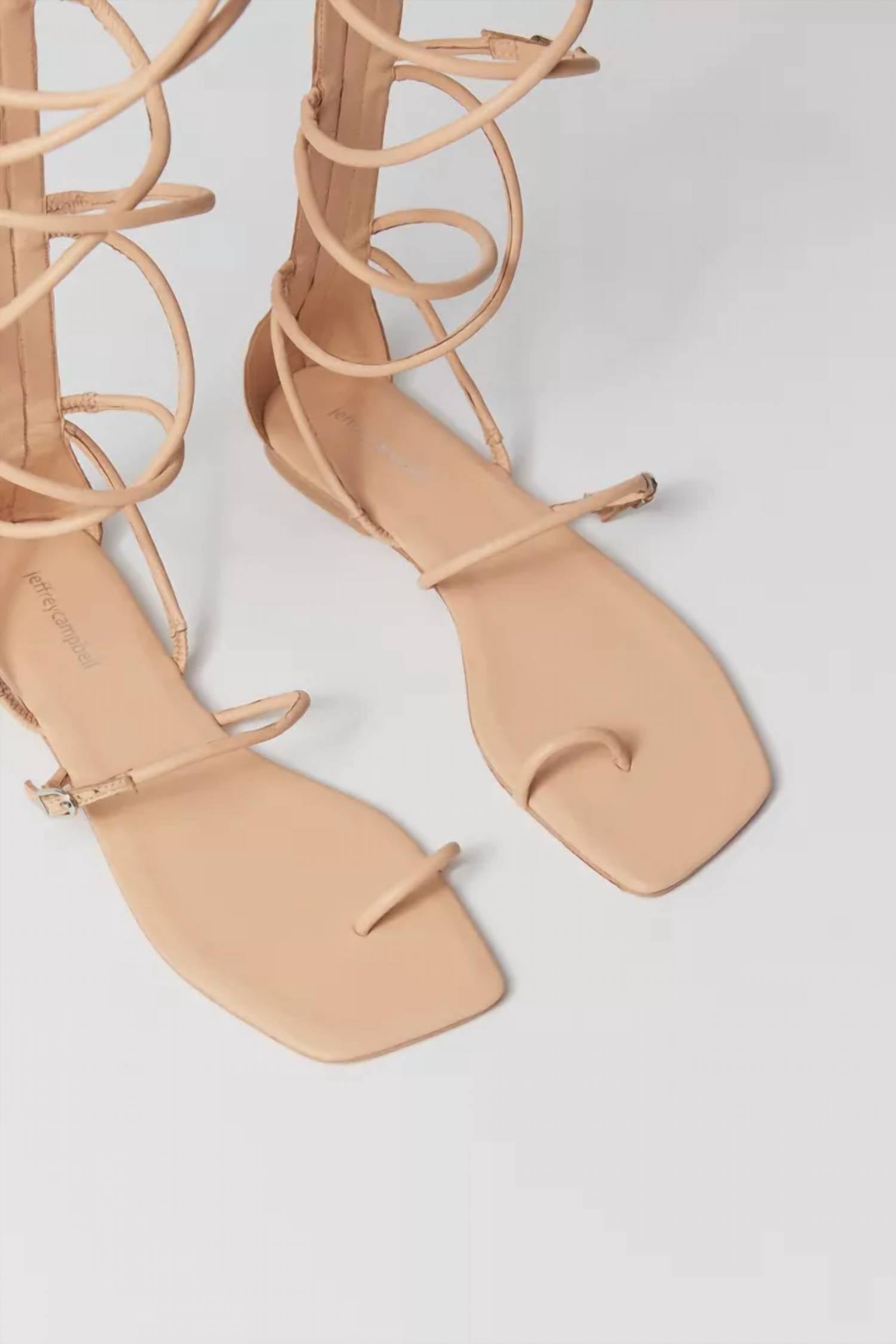 Jeffrey Campbell Women's Gladia Gladiator Sandal in beige - women's sandal - alternate view