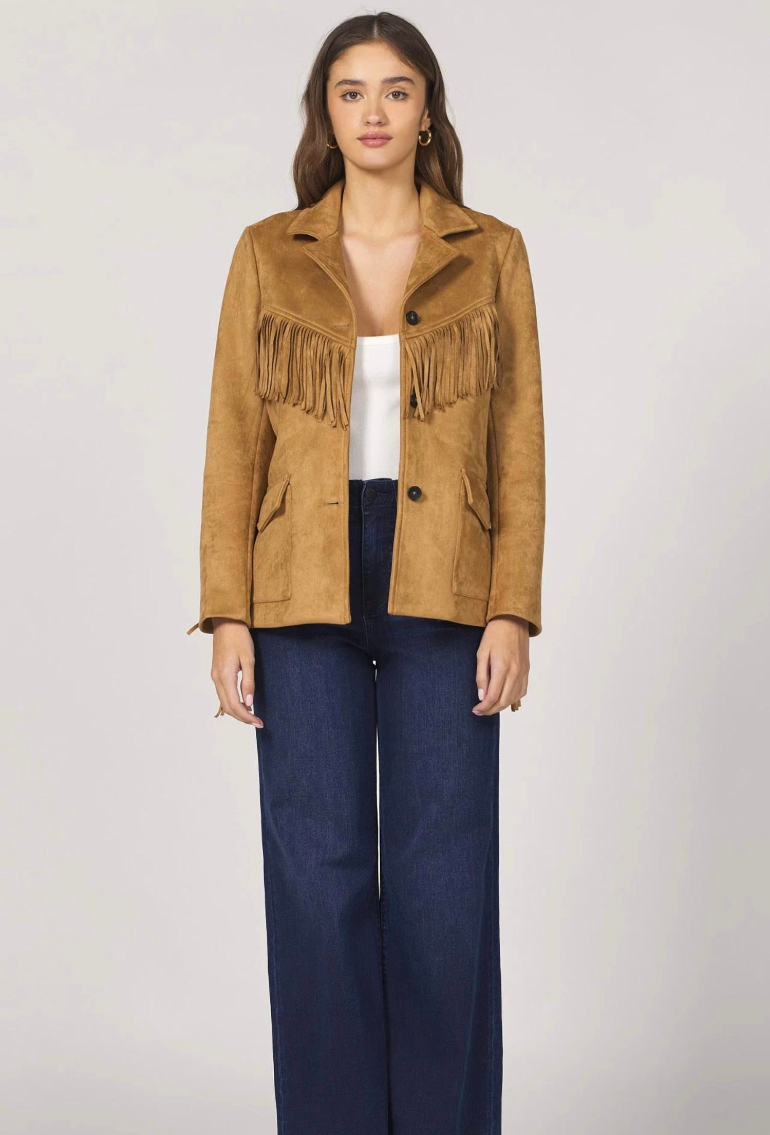 Dear John Denim - Oakley Faux Suede Fringe Blazer