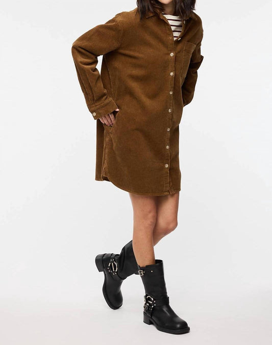 Wishlist - Corduroy Mini Shirt Dress