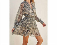 Dress Forum - Eclipsed Floral Print Lurex Ruffled Mini Dress