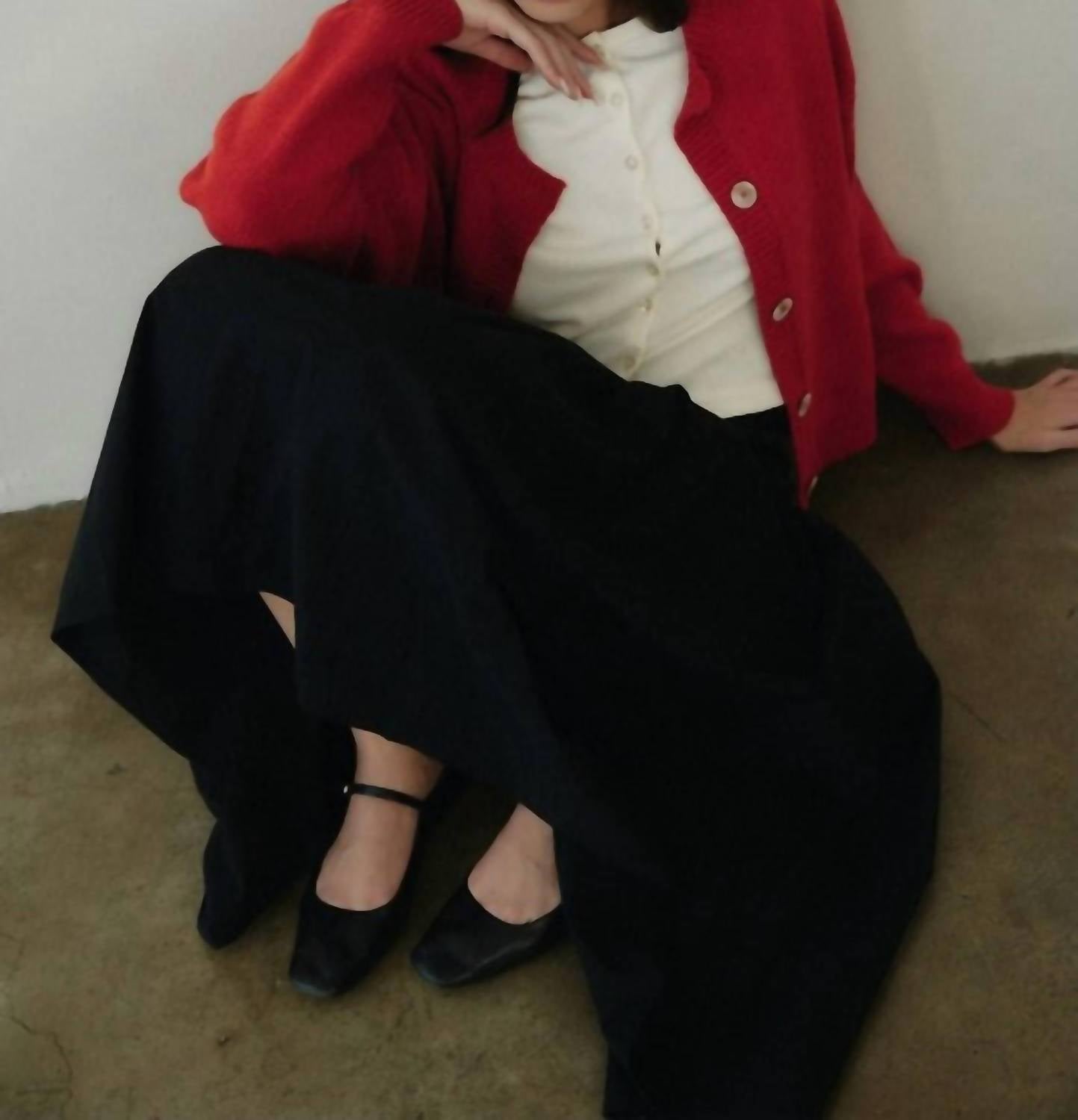 all : row Lucy Knit Cardigan in red - women's cardigan - view 4