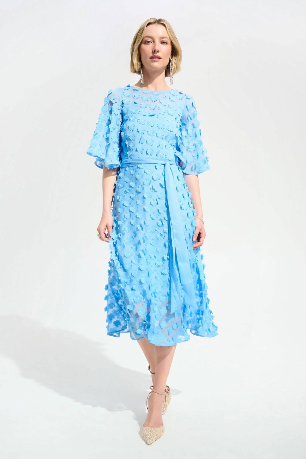 Joseph Ribkoff - Embroidered Chiffon Fit And Flare Dress