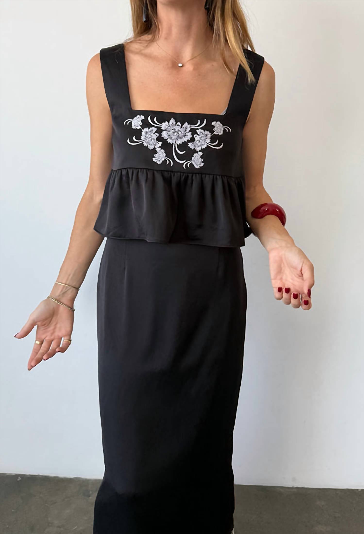 Ciao Lucia - Katarina Satin Square Neck Top