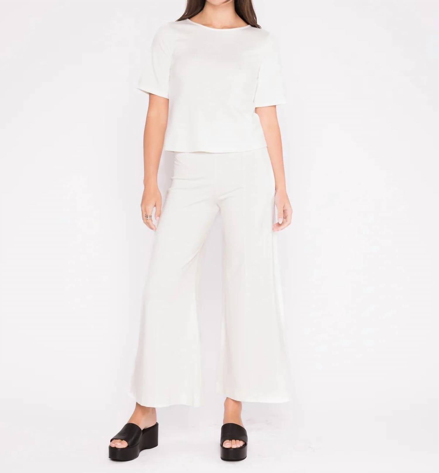 Ripley Rader - CROPPED PONTE KNIT WIDE LEG PANT