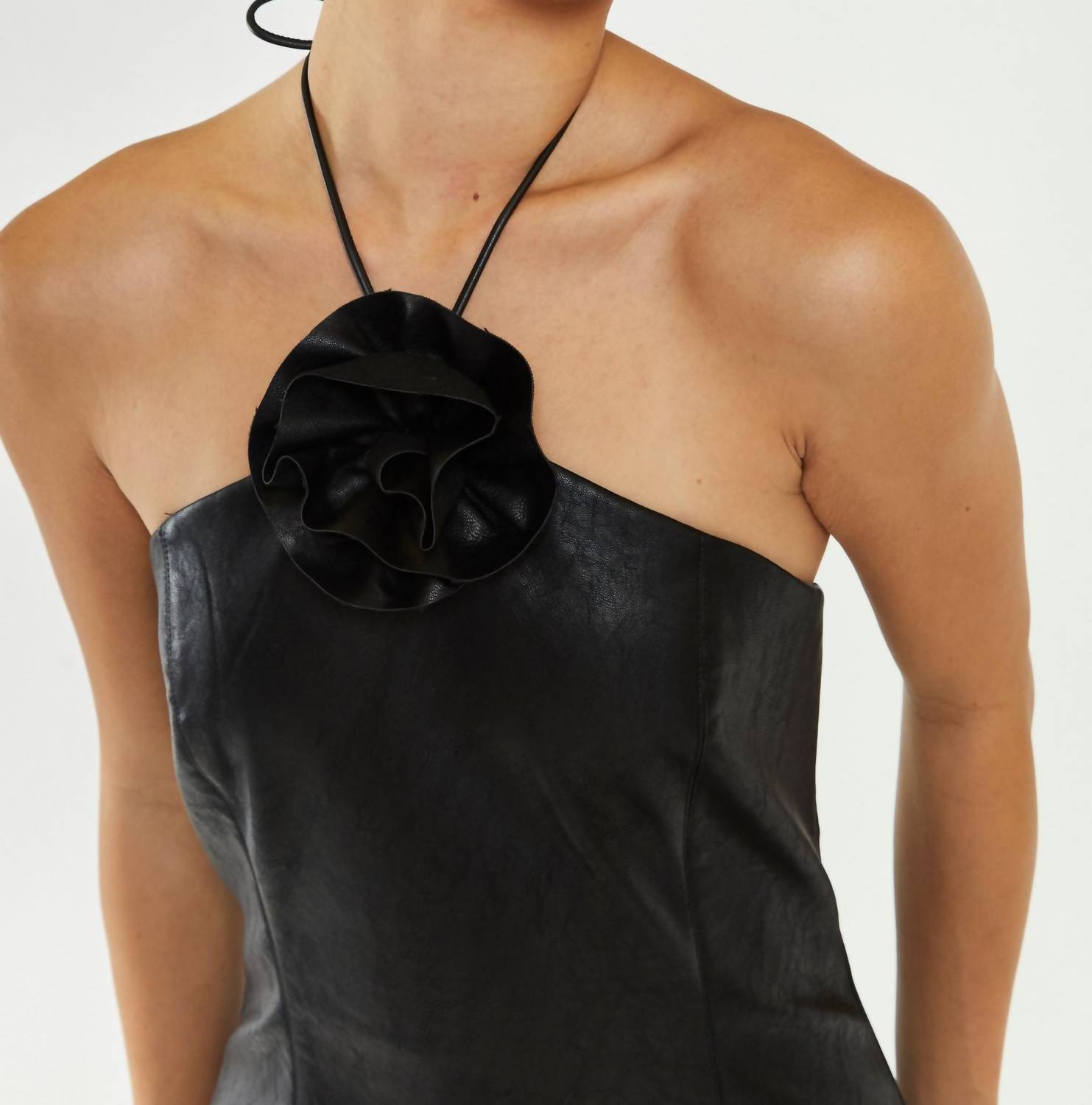 Glamorous - Faux Leather Flower Dress