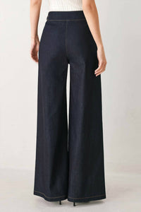 Flying Tomato - Polished Wide-leg Denim Pants