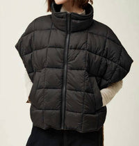 Grade & Gather - High Neck Zip Up Quilting Padded Vest