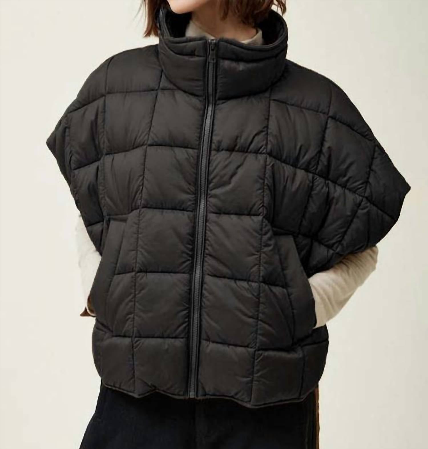 Grade & Gather - High Neck Zip Up Quilting Padded Vest