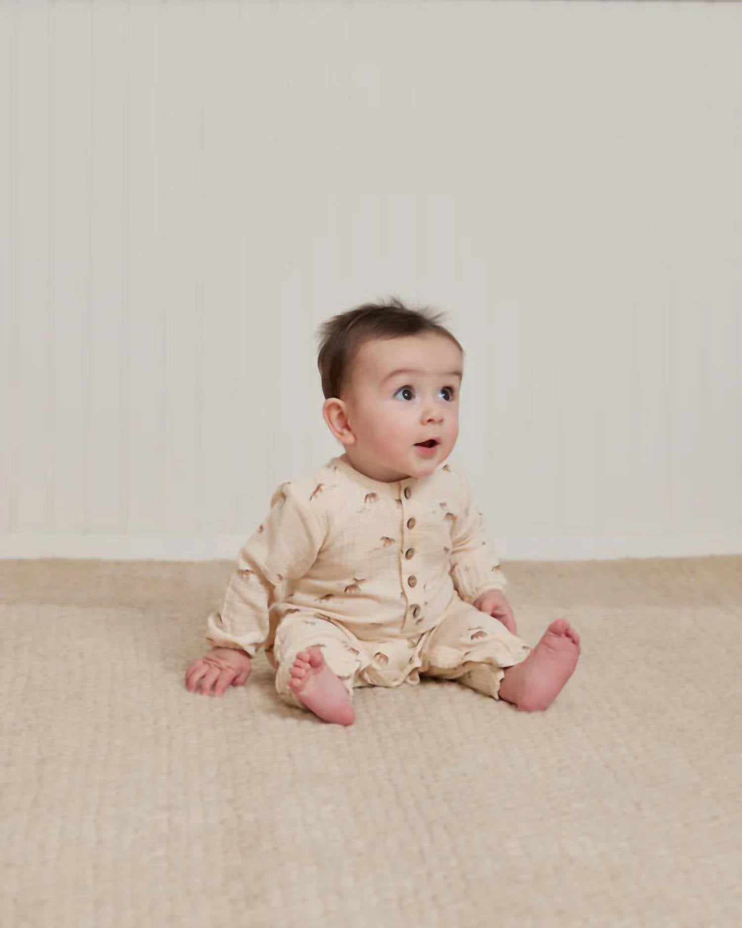 Quincy Mae - Baby Horses Long Sleeve Woven Jumpsuit