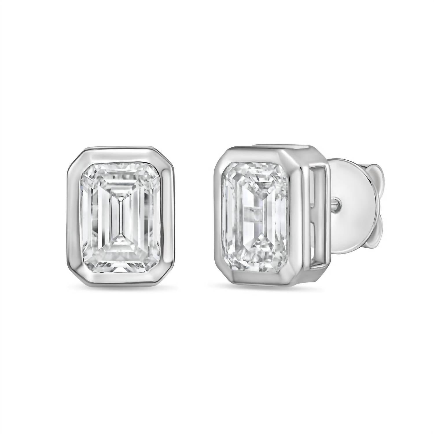 Diana M Jewels - Women's Emerald Lab-grown Diamond Stud Earrings (10.00 Tcw)- Bold