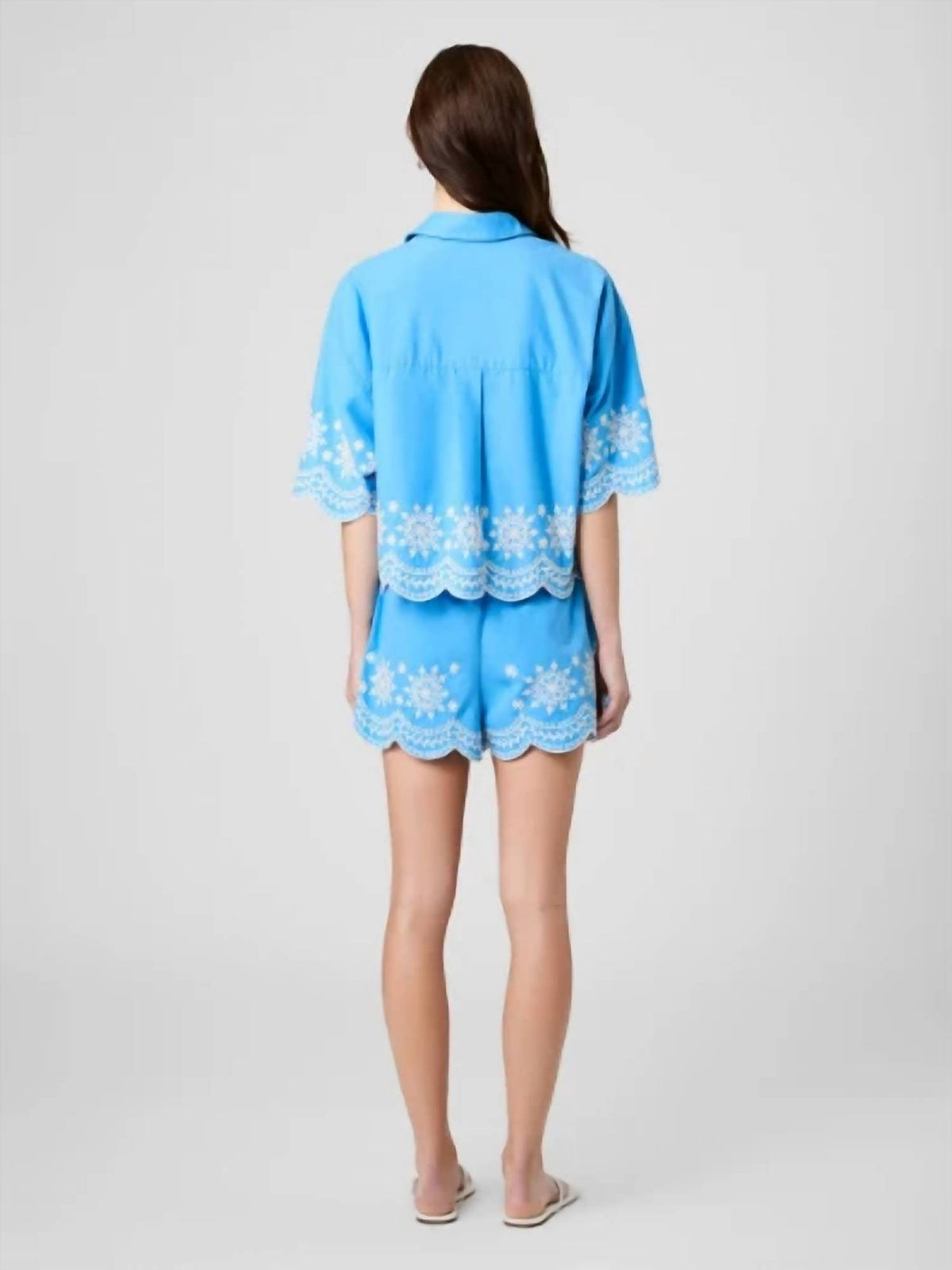 French Connection - Alissa Cotton Embroidered Shorts