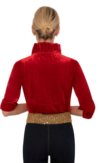 Gretchen Scott - Stand Up Ruffle Neck Velvet Top