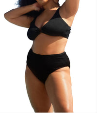 Fashion Szn Curve - Crinkle Trim Detail Bikini Set - Plus