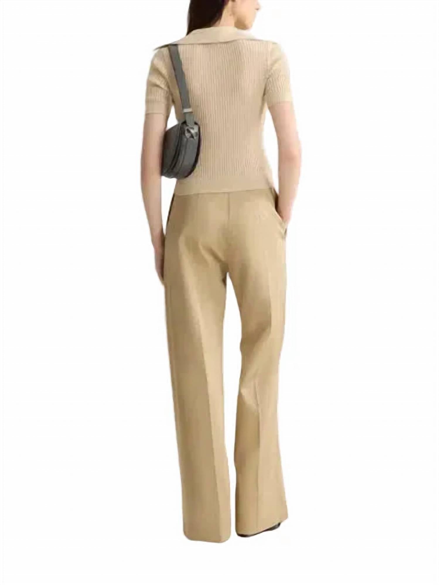 Patou - Embroidered short sleeve polo knit top