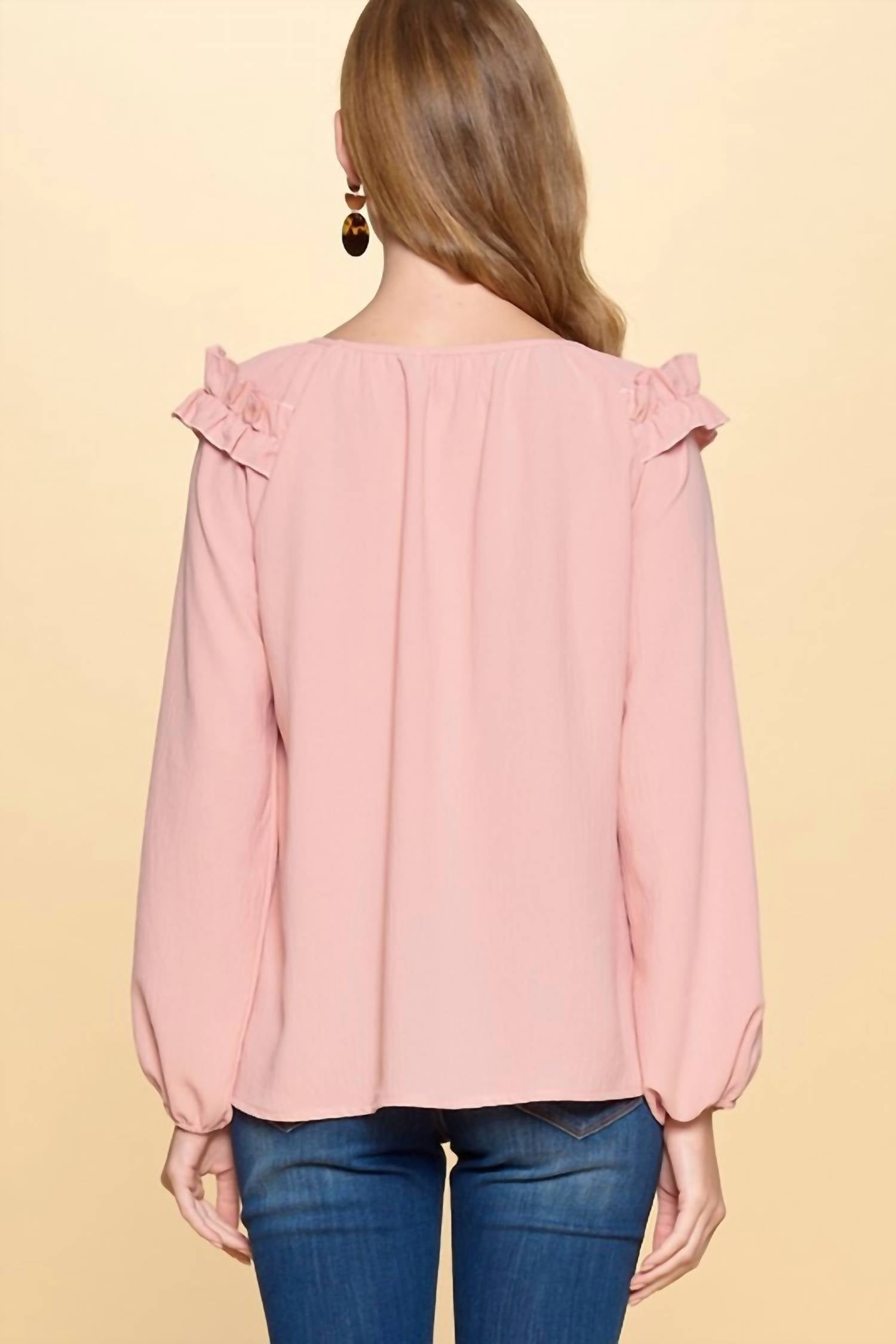 Oddi - Ruffle Long Sleeve Top