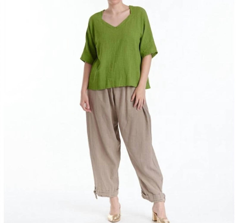 Oh My Gauze! Erin Cotton Top in matcha - women's t-shirt