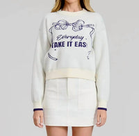 Flat White - Take It Easy Graphic Sweater