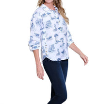 Multiples - Roll Tab Cuff Long Sleeve High-low Shirt Top - Plus