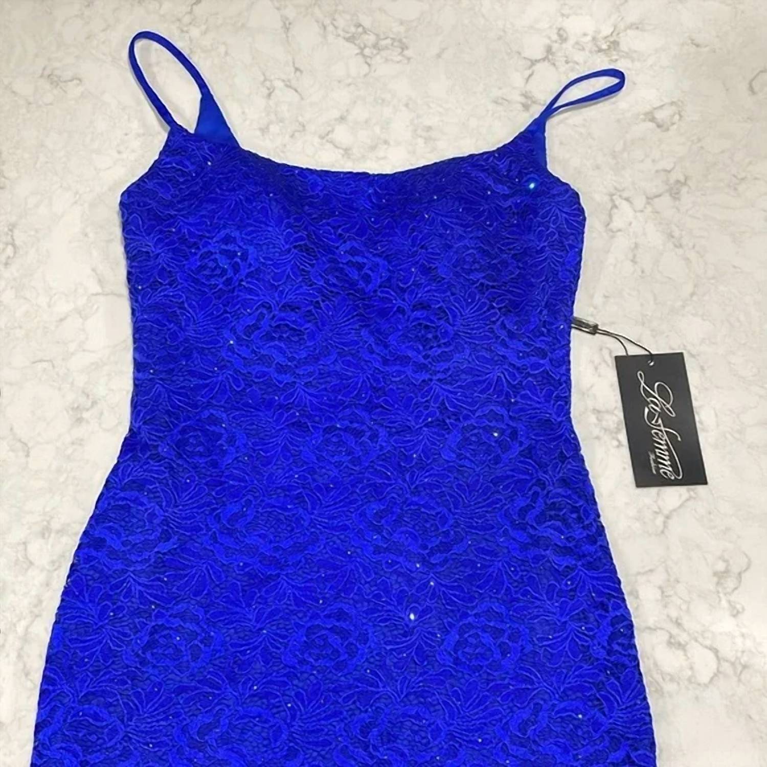 La Femme - Floral-lace Tight Mini Cocktail Dress