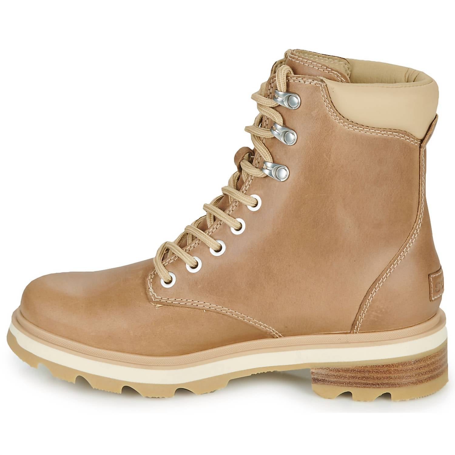 SOREL Women's Lennox Lace Waterproof Leather Boot in ceramic - women's shoe - detail view