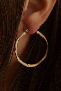Completedworks - Women's Furrowed Vermeil Twisted Hoop Earrings