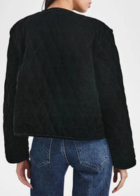 Rails Kiko Boxy Fit Jacket in black velvet - women's jacket - alternate view