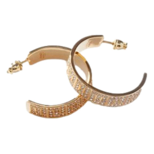 Fendi - Women's Ff Crystal Embellished Hoop Earrings