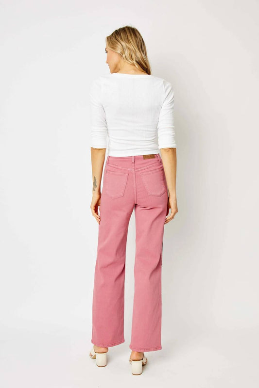 Judy Blue - Crochet Patch Garment Dyed Jeans