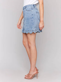 Charlie B - Scalloped Hem Button Front Skort