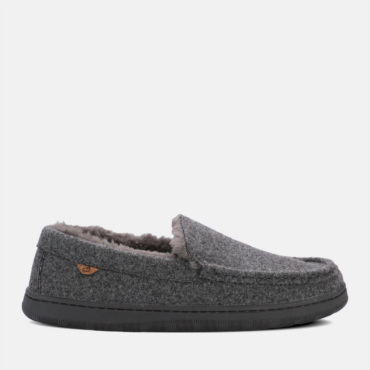 Lamo Men's Harrison Wool Slip-on Moccasin in charcoal - men's loafer
