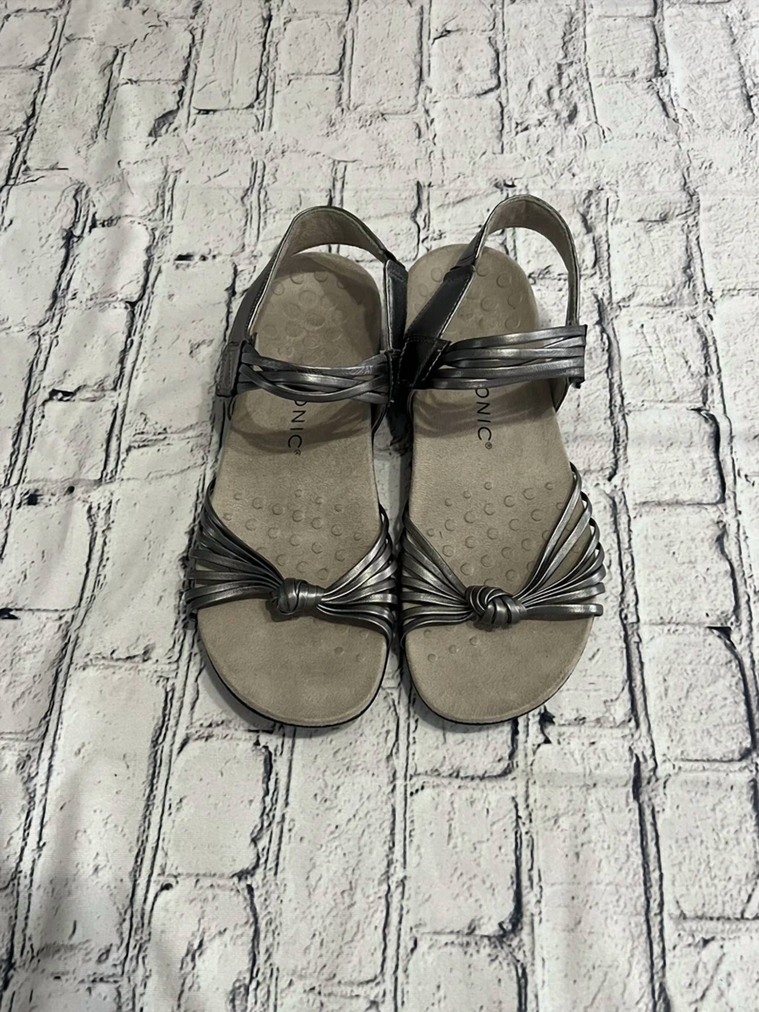 VIONIC Women's Rest Talulah Strap Sandals in pewter - women's sandal - detail view