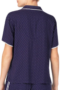 Kensie - Notched Collar Front Patch Pocket Sleep Pajama Shirt