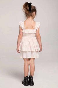 saltwater LUXE Girls Norah Mini Dress in ivory - kids' dress - detail view