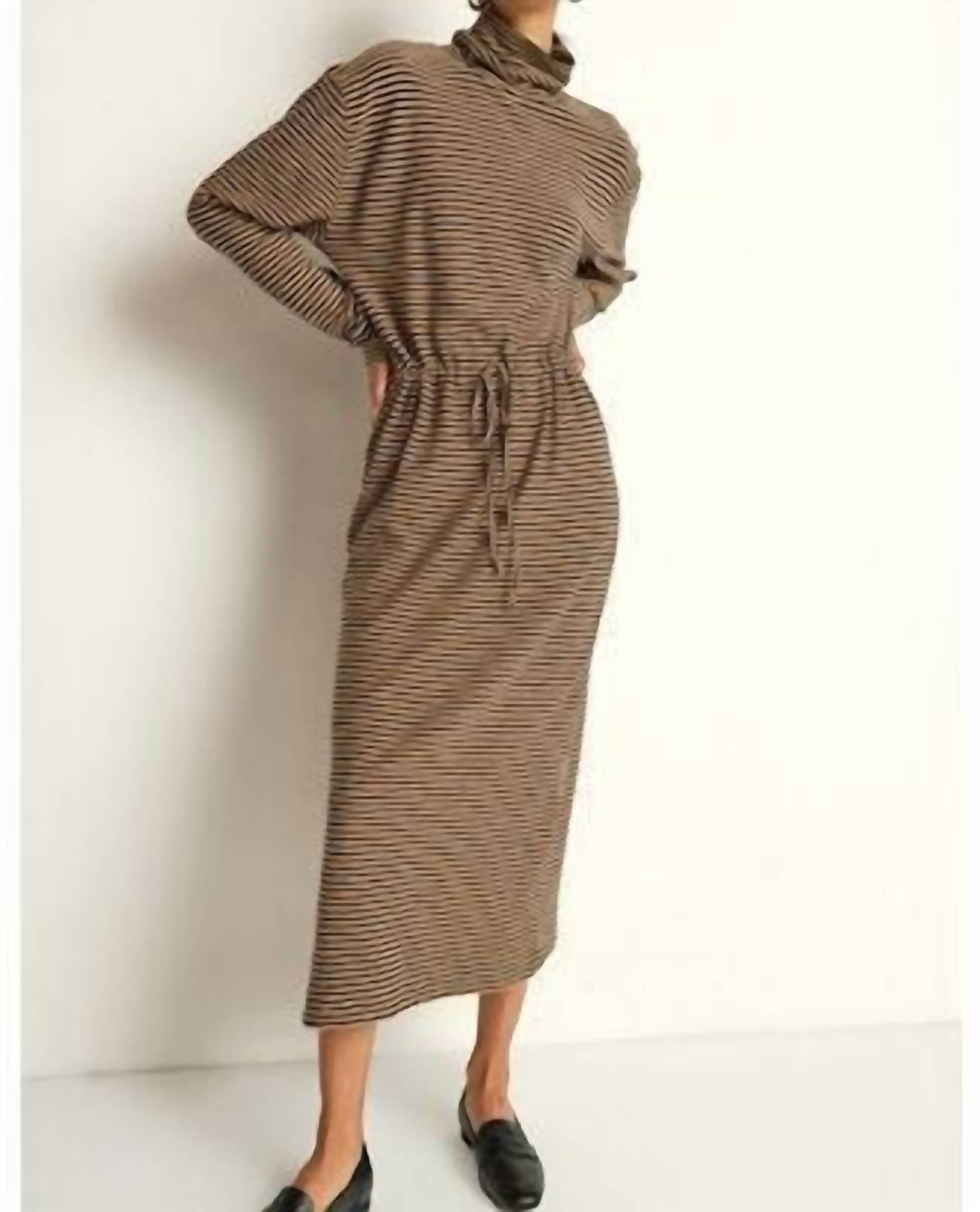 Nation LTD Mariel Dress in mini cocoa stripe - women's dress